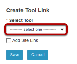 Select a tool from the drop-down list.