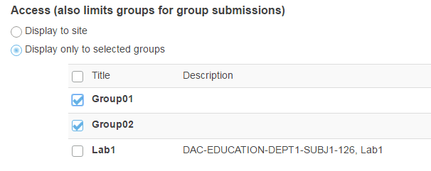 Display only to selected groups. (Optional)