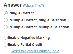Choose the answer configuration.