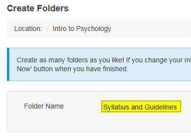 Enter the name of the folder.