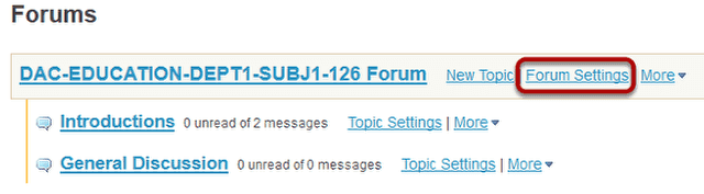 You can also click Forum Settings next to the forum you want to delete.