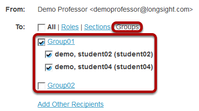 Choose recipients by group.