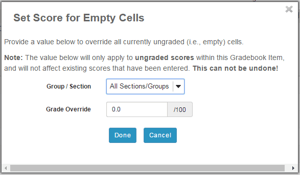 Set Score for Empty Cells.