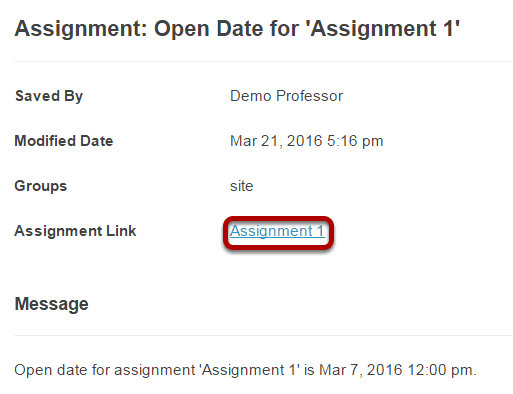 Or, click the direct link to the assignment from Announcements.