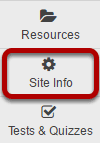 To access this tool, select Site Info from the Tool Menu of your site.