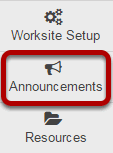 To access this tool, select Announcements from the Tool Menu in the Administration Workspace. (Admin users only)